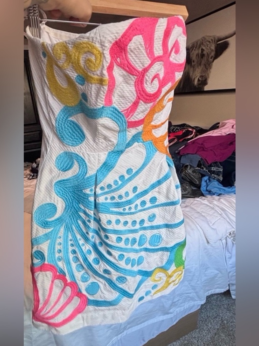 Lilly Pulitzer Strapless blossom embroidered Dress